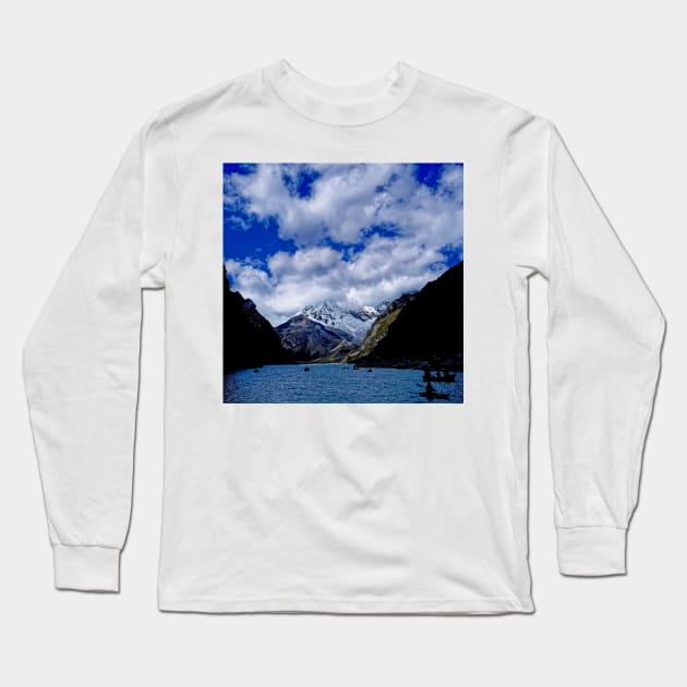 Boating in the Andes Long Sleeve T-Shirt by stevepaint